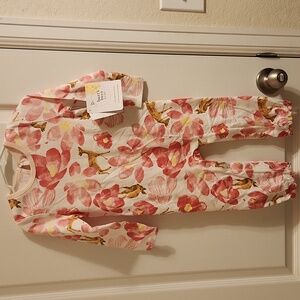 New! BURT'S Bee's Deer & Floral Onesie (24m)
